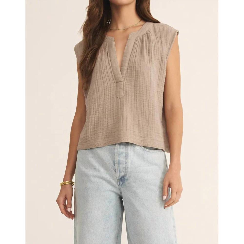 Z Supply Iced Coffee Cliffside Gauze Tank